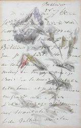 Erste Seite eines Briefes des Malers Manet an seinen Freund und Modell, Mery Laurent, 1880